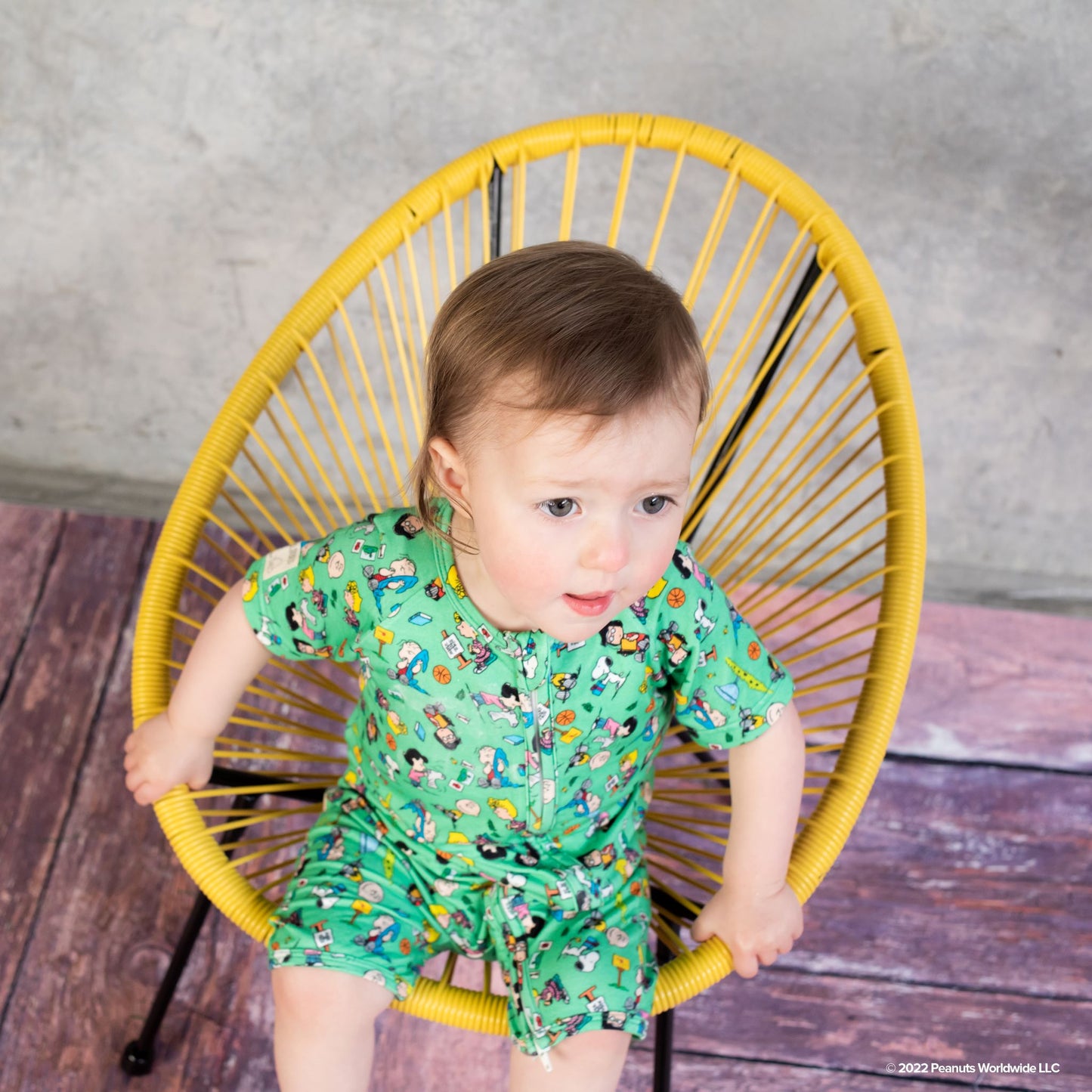 Bamboo Romper - Snoopy Green