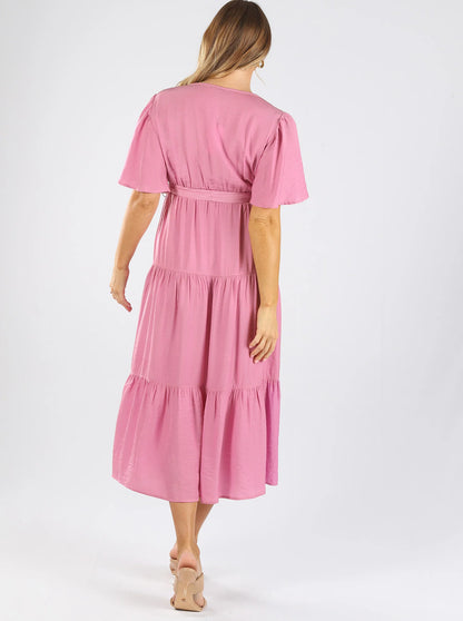 Pink Maternity Maxi Dress