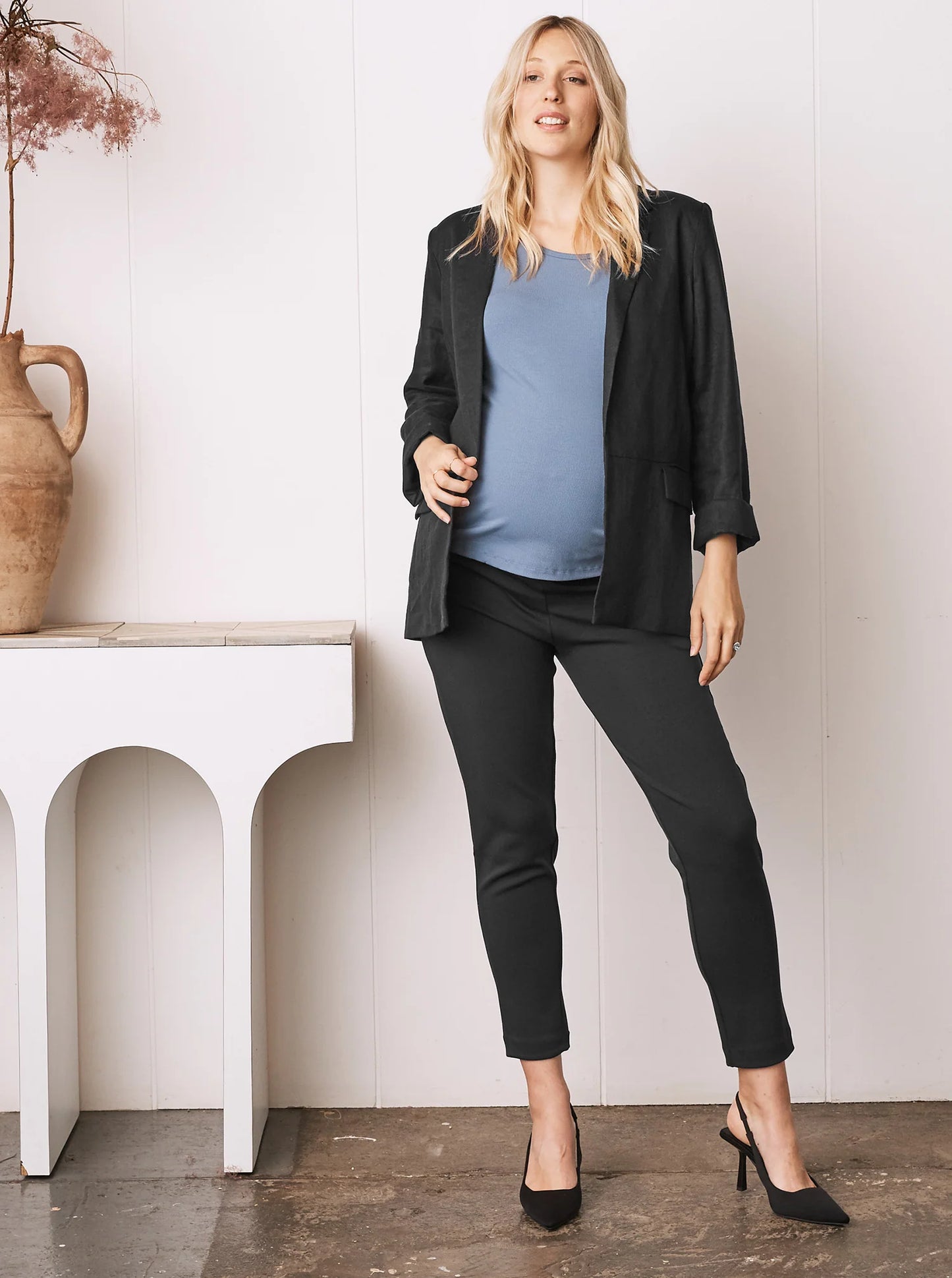 Relaxed Fit Stretch Work Pants - Black