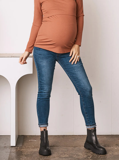 Over the Bump Skinny Maternity Denim Jeans - Indigo