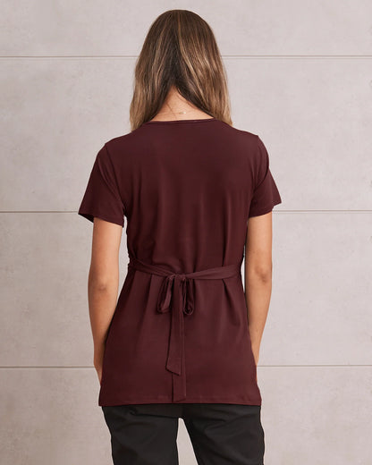 Maternity Crossover Top - Burgundy