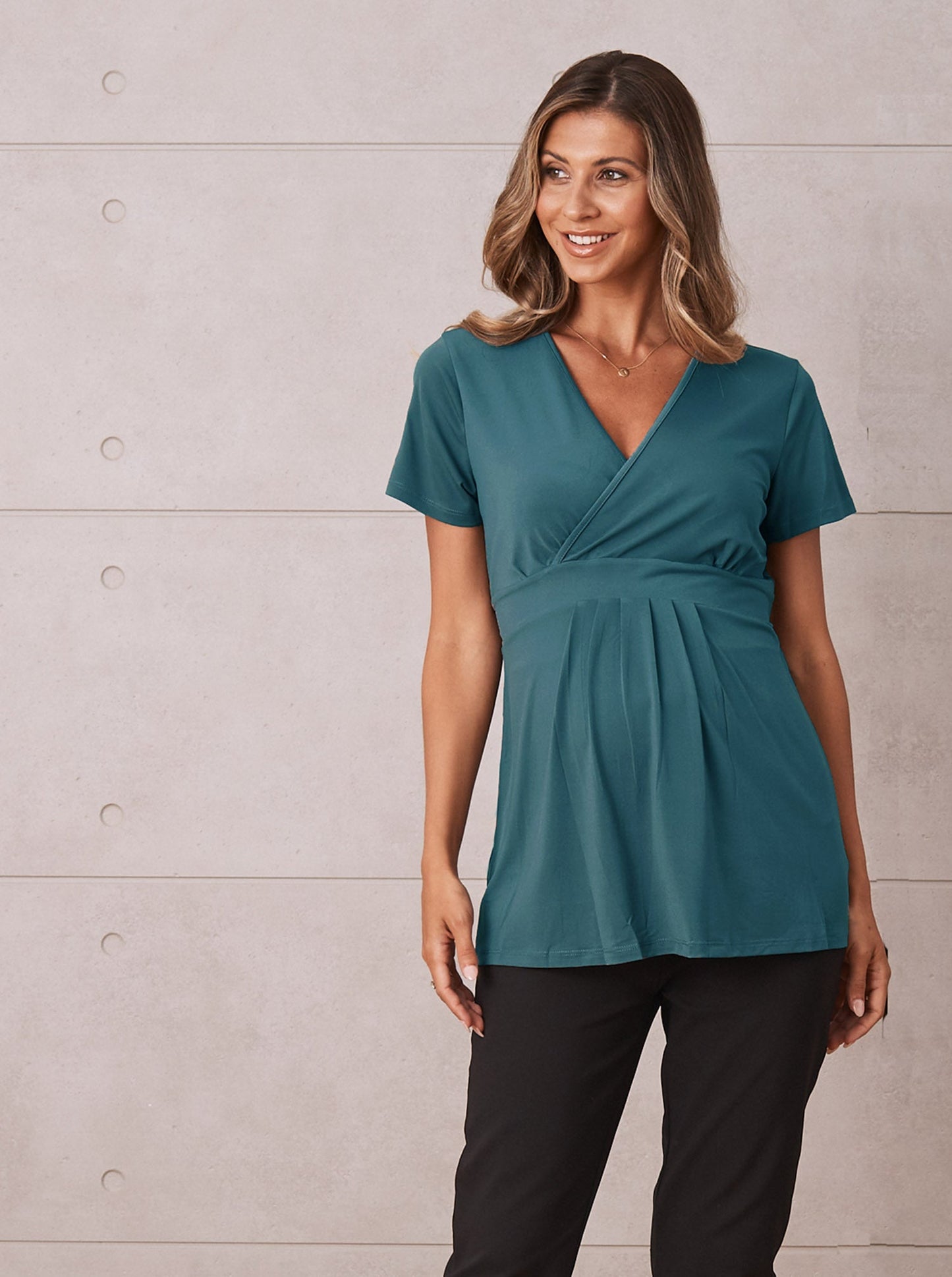 Maternity Crossover Top - Teal